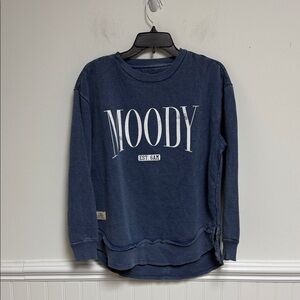 Simply Southern Denim Blue Crewneck Women’s Moody Pullover Sweatshirt SZ L